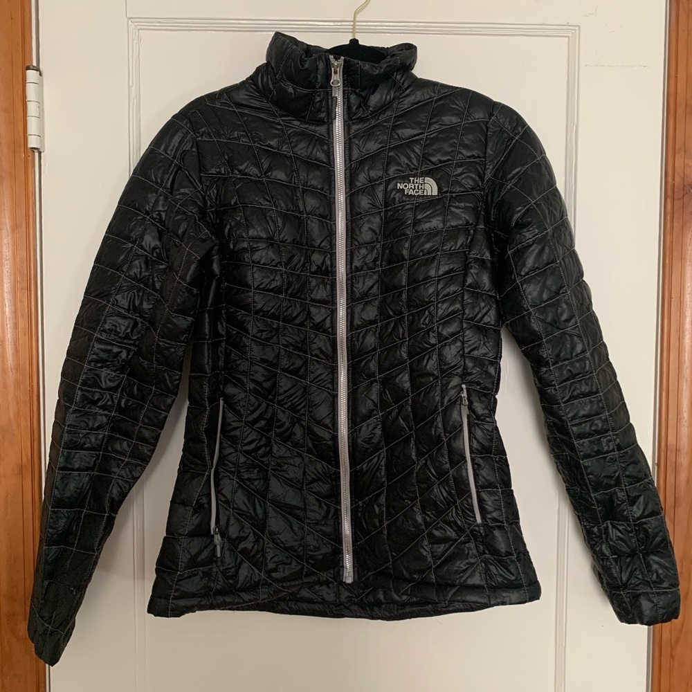 The North Face quilted black jacket